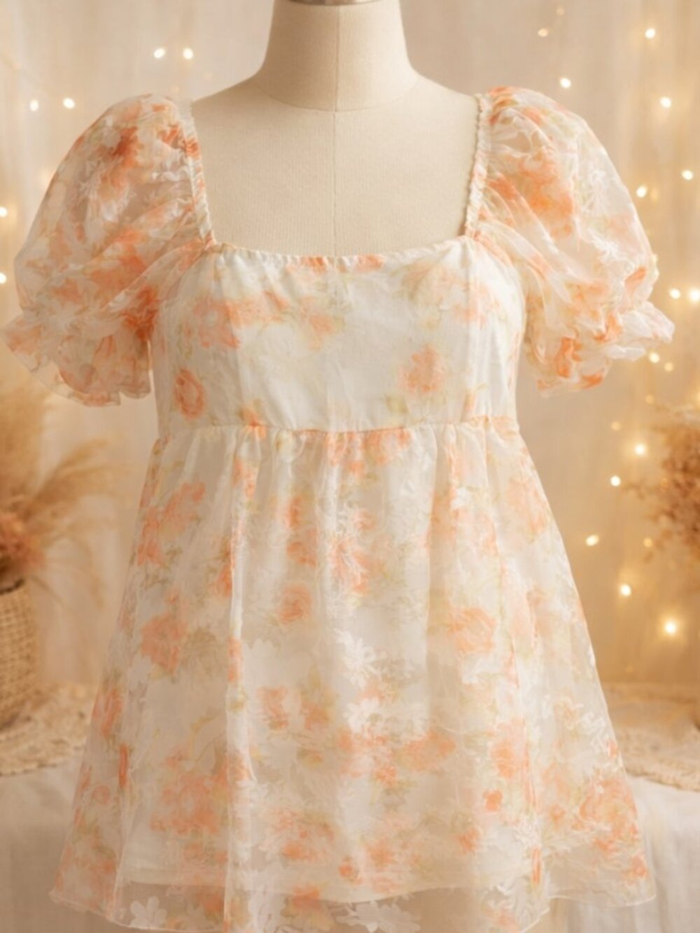 Boho Floral Mesh Lined Tunic by N Spired Hearts XL Romantic Cottagecore Peasant